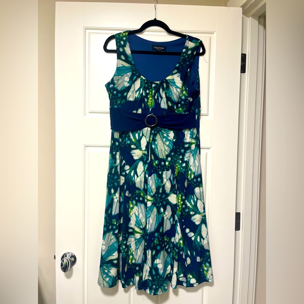 Blue and green dress